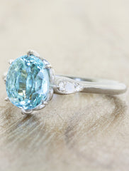 oval cut paraiba engagement ring - ocean blue