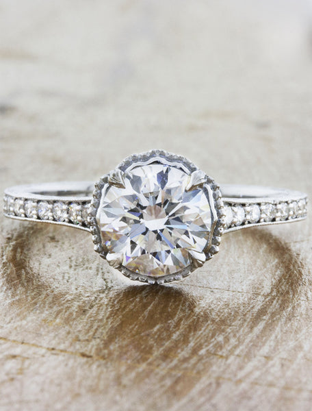 Vintage inspired. caption:Shown with 1.00ct. diamond option, set in Platinum