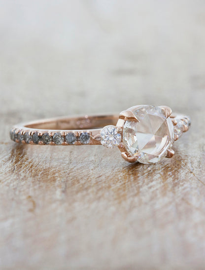 Rose Cut diamond engagement ring
