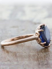 Vintage Inspired Oval Sapphire Rose Gold Engagement Ring
