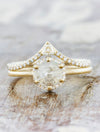 caption:Shown with Kia wedding band in 14k yellow gold
