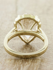 vintage inspired pear shaped morganite engagement ring