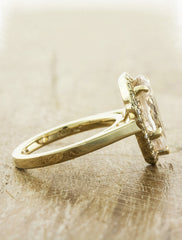 vintage inspired pear shaped morganite engagement ring