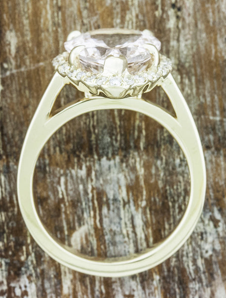 pear shaped morganite engagement ring
