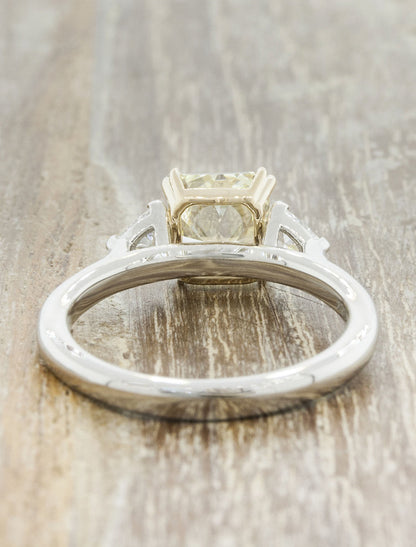 multi stone yellow radiant cut diamond engagement ring