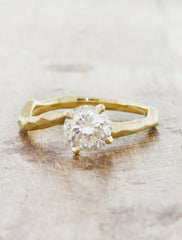 Curved, Textured Engagement Ring