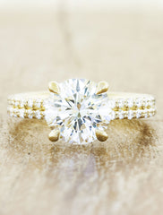 round diamond double band engagement ring yellow gold caption:1.26ct. Round Diamond 14k Yellow Gold