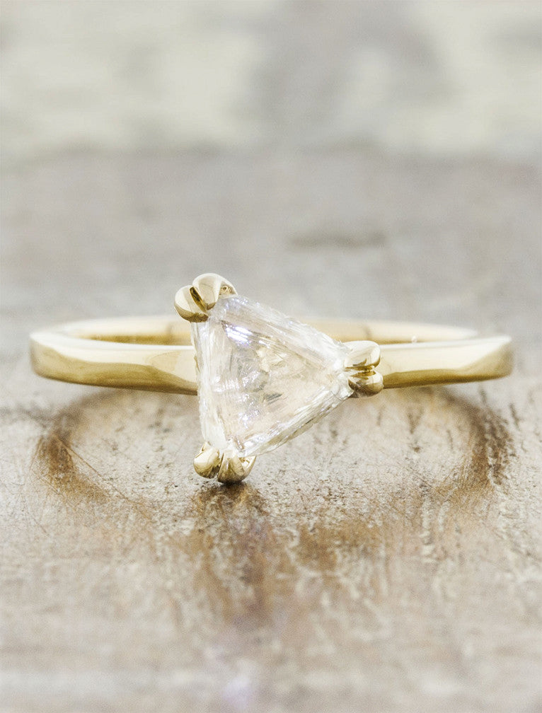 caption:Shown with 0.7ct rough diamond in 14k yellow gold