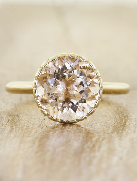 round morganite engagement ring in rose gold