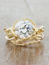 caption:Paired with Selene wedding band in 14k yellow gold
