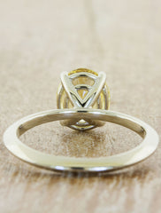oval yellow sapphire knife edge band ring