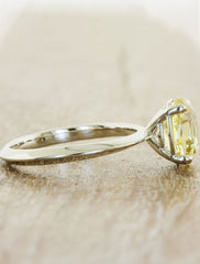 oval yellow sapphire knife edge band ring