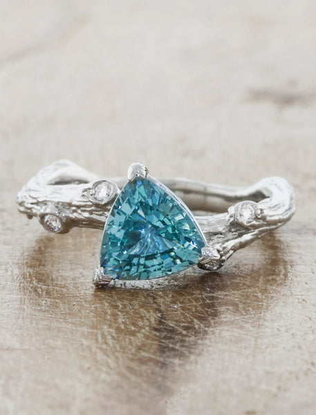 Anani: Tree Bark Textured Diamond Engagement Ring, ring 