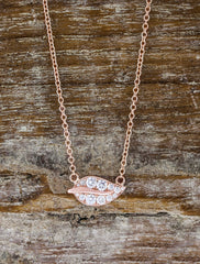 Leaf designed diamond necklace on a chain