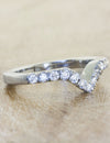 v-shaped diamond wedding band