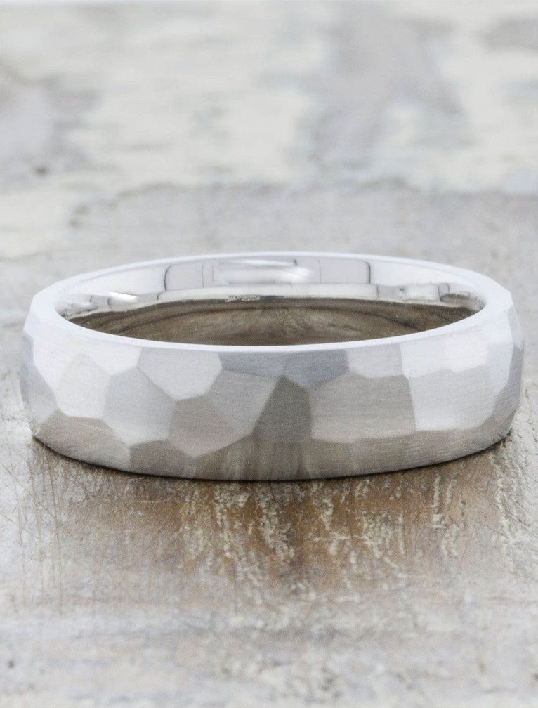 caption:Shown in 8mm width, platinum, satin brush