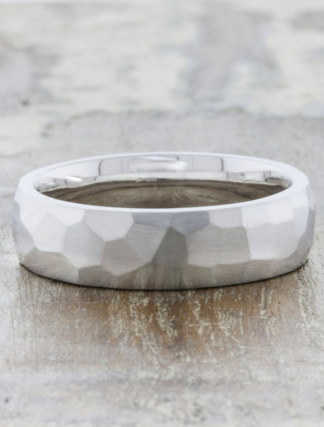 men's multi faceted wedding band 