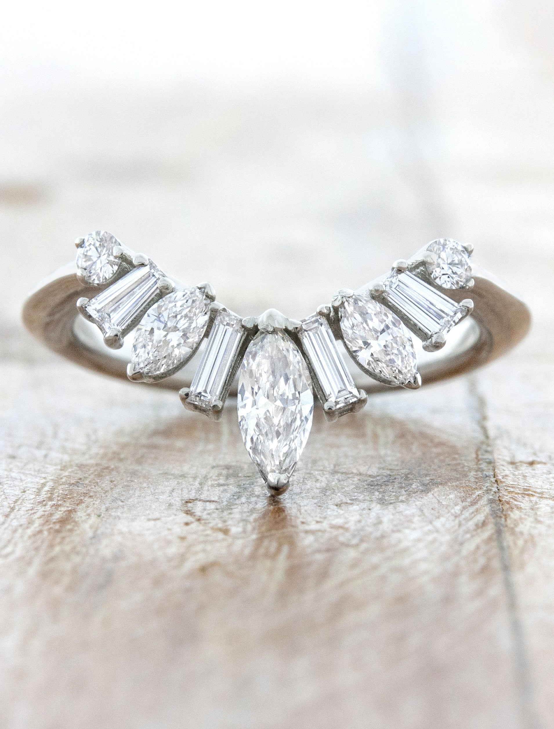 Isla - Intricate Wedding Ring with Marquise, Baguette & Round Diamonds ...