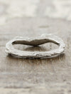 contoured, layered leaf design weding ring