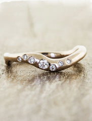 wave band wedding band with diamonds - rose gold variation