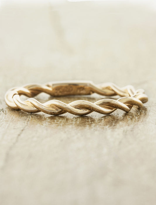 caption: Shown in 14k rose gold, plain band option
