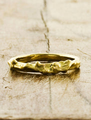 Organic Unique Wedding Bands by Ken & Dana Design - Pax yellow gold