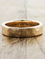 custom fingerprint wedding ring with engraving