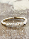 v-shaped chevron diamond wedding band - yellow gold