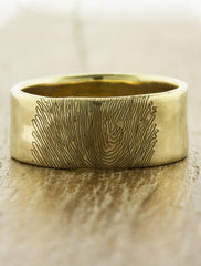 custom fingerprint wedding ring - wide gold