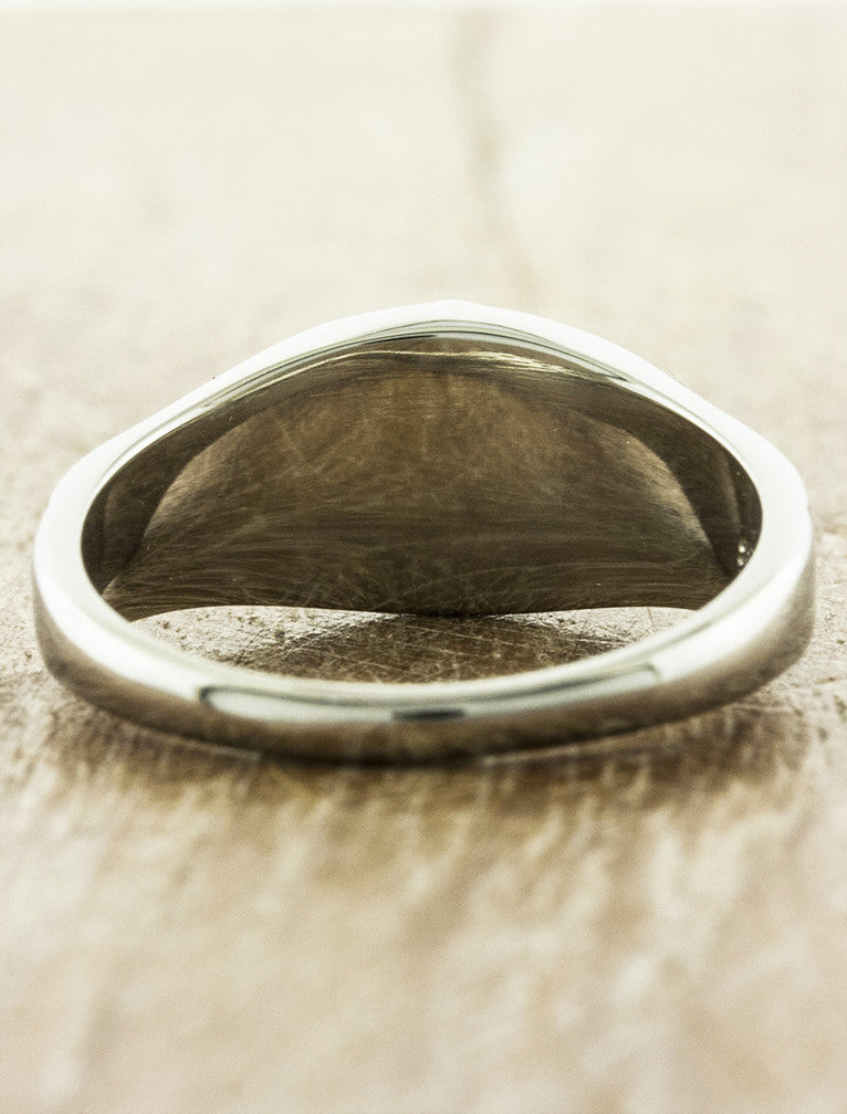 customized wedding band with initial 