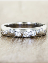 custom fingerprint & diamond wedding band - women's ring. caption:Custom Lili with larger diamonds