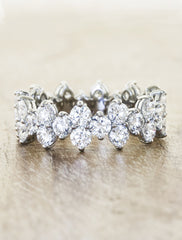 intricate floral diamond eternity band