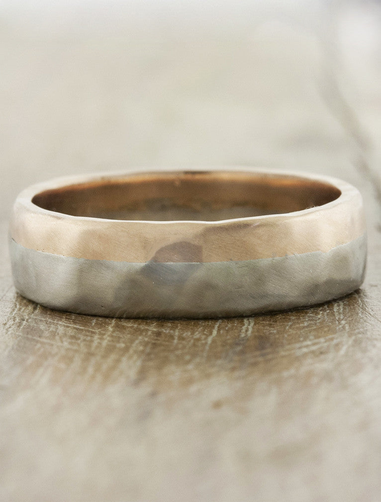 caption:Customized in 5mm width in 14k rose gold & platinum