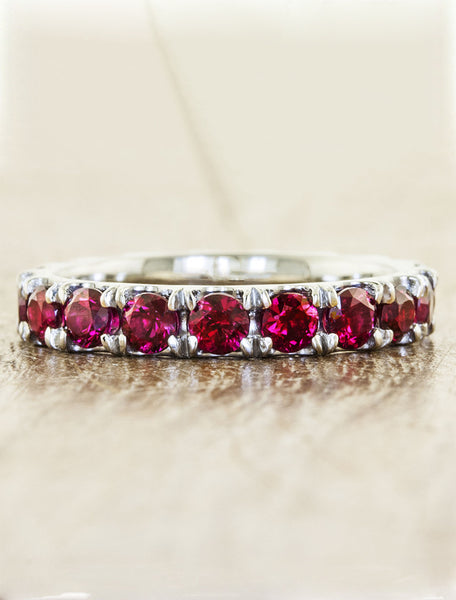 classic ruby eternity ring. caption:Customized with Rubies