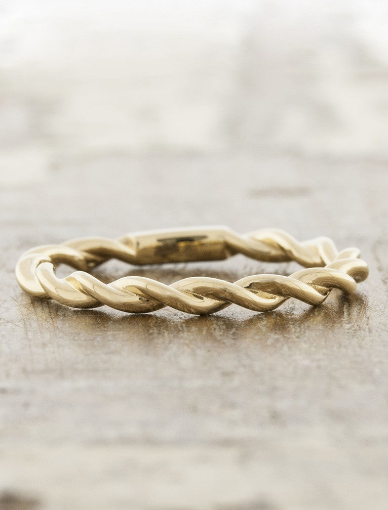 caption:Shown with plain band in 14k yellow gold