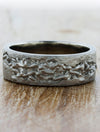 Black metal nature inspired wedding band