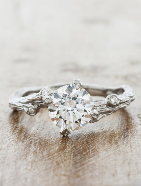 Ken & Dana Design Anani Tree Bark Textured Diamond Engagement Ring