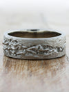 Black metal nature inspired wedding band