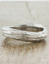 Nature Inspired Bark Textured wedding bands