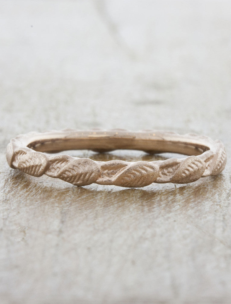 caption:Shown in 14k rose gold, sandblasted finish