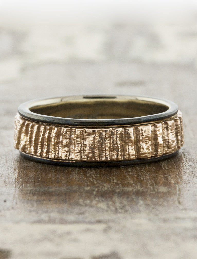 caption:Customized trim with black rhodium plating with rose gold in the middle