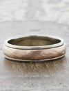caption:Customized with platinum trim and 14k rose gold center in satin finish