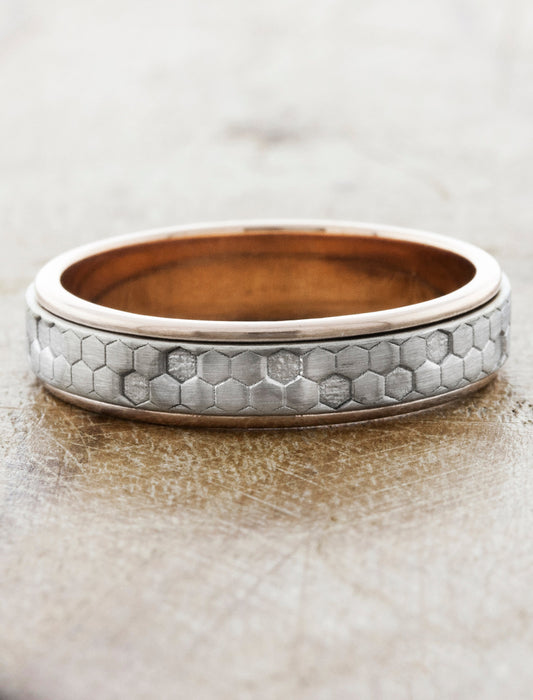 caption:Shown in 5mm width in mixed platinum & 14k rose gold