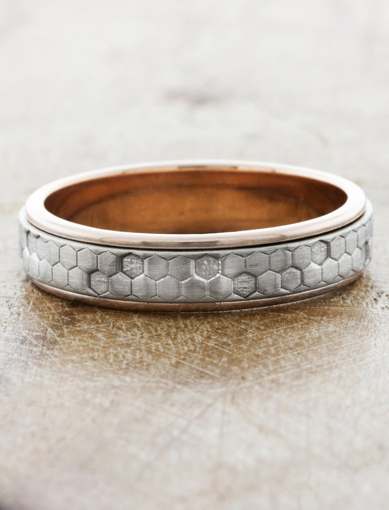 caption:Shown in 5mm width in mixed platinum & 14k rose gold