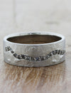 caption:Shown in platinum without plating, and customized with grey diamonds