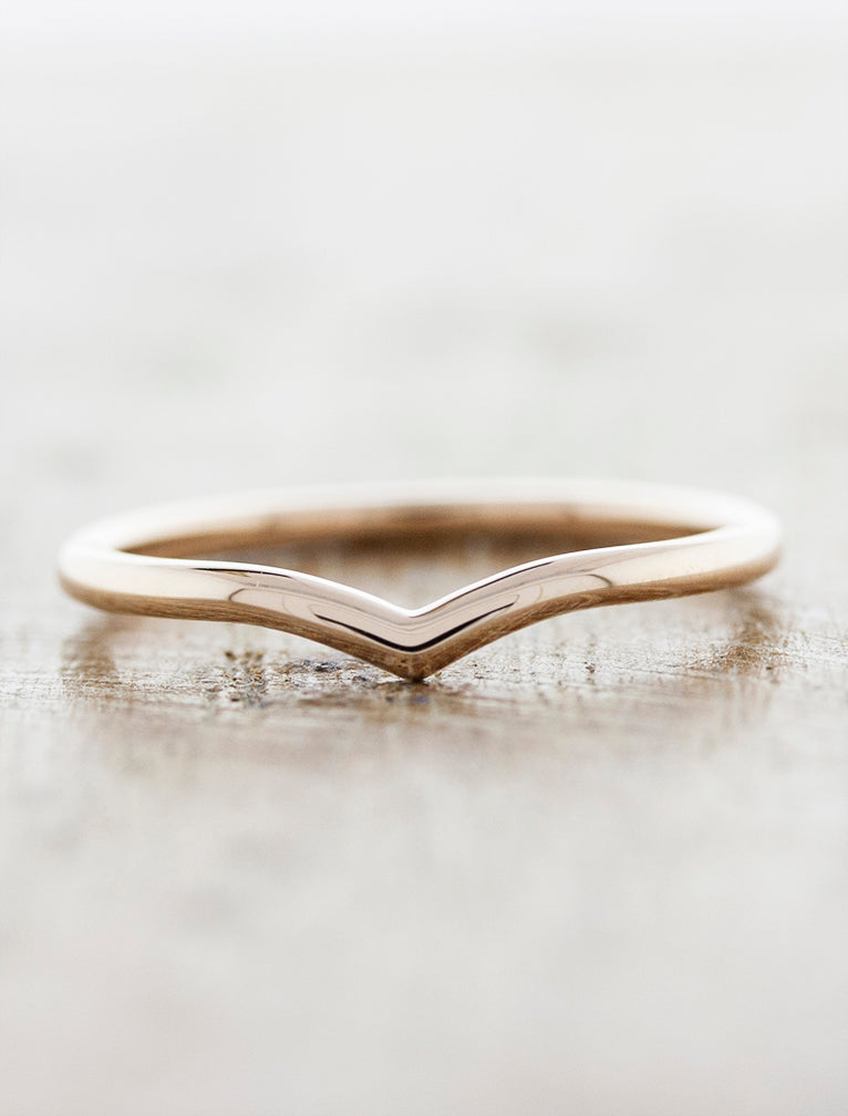 caption:Shown in plain band option, 14k rose gold