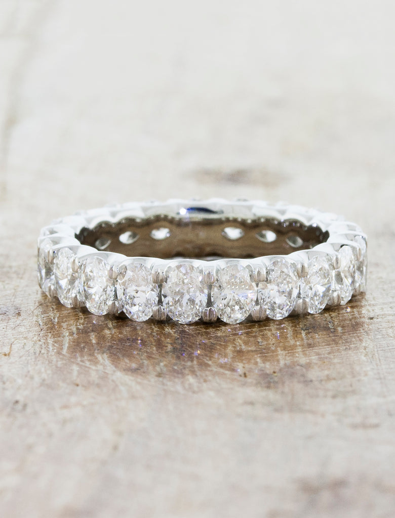 Oval diamond eternity wedding ring 