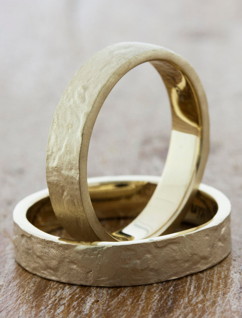 caption:Shown in 14k yellow gold, sand blasted finish