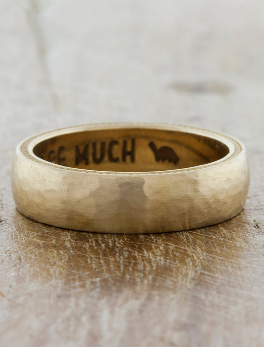 caption:Shown in 14k yellow gold, satin finish