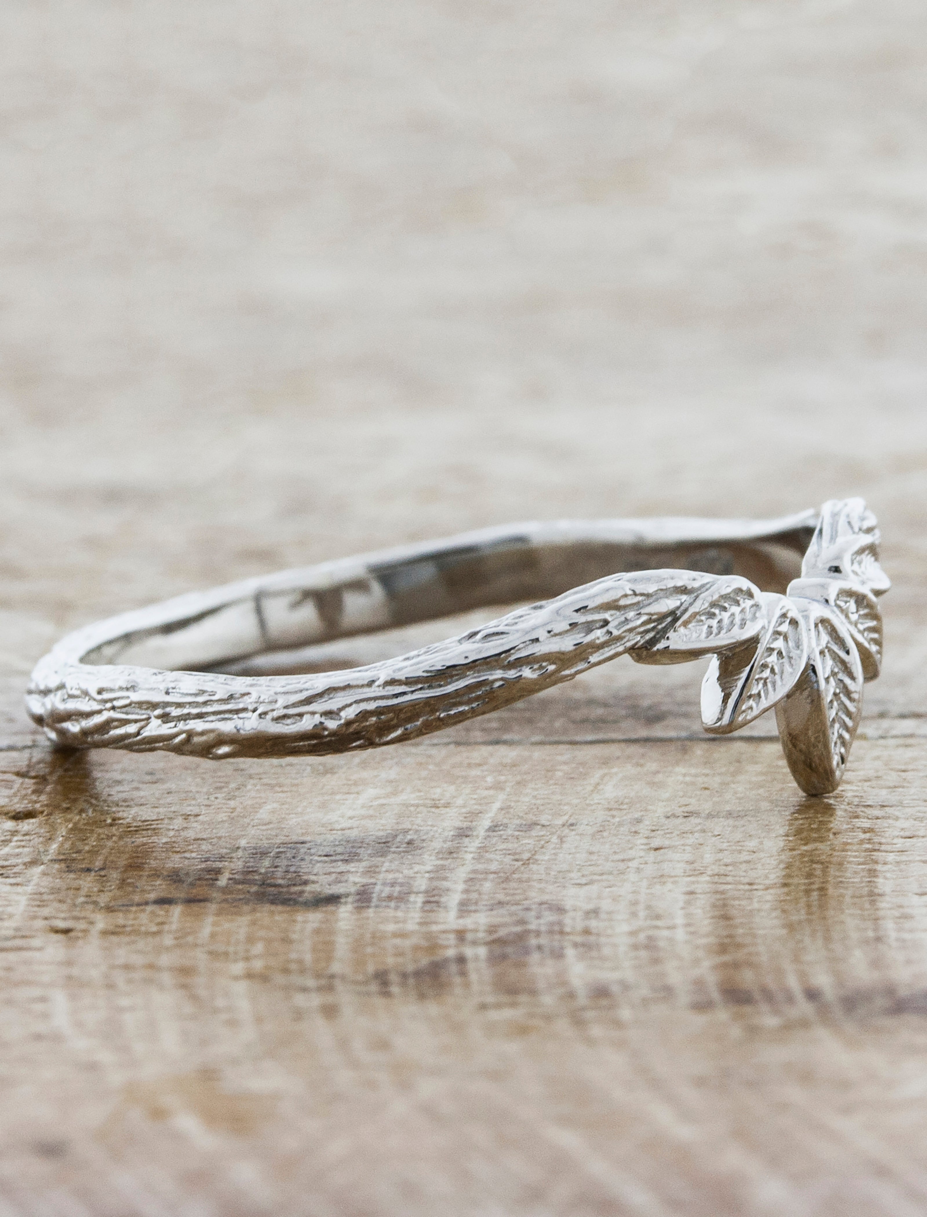Lark: Nature Inspired Bark Textured Wedding Ring | Ken & Dana